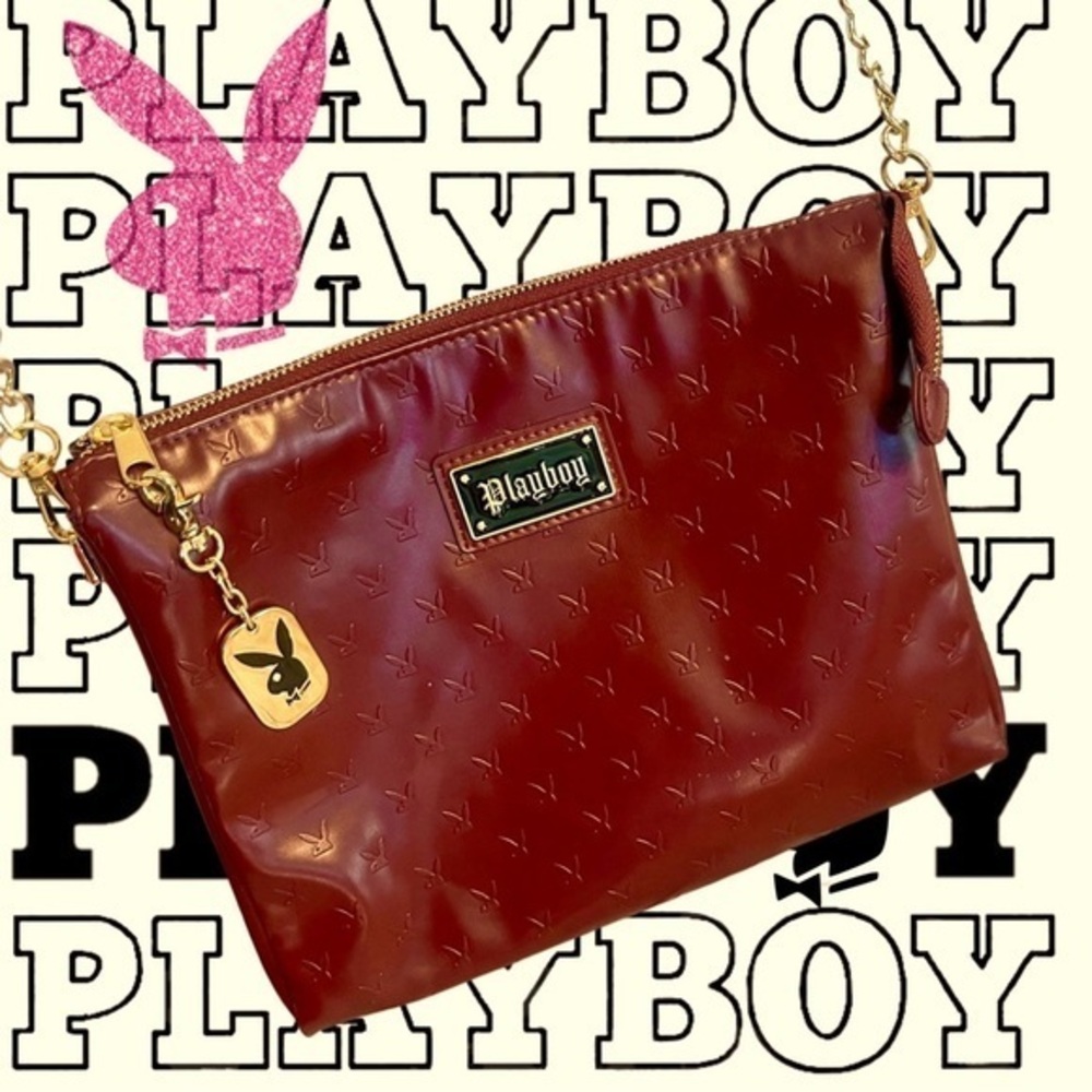 PLAYBOY Red Embossed Bunny Purse SPENCERS EXCLUSIVE Pleather MINT NWOT